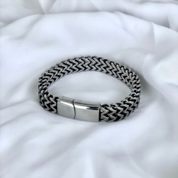 Argent Bright Thick Cuban Chain Bracelet